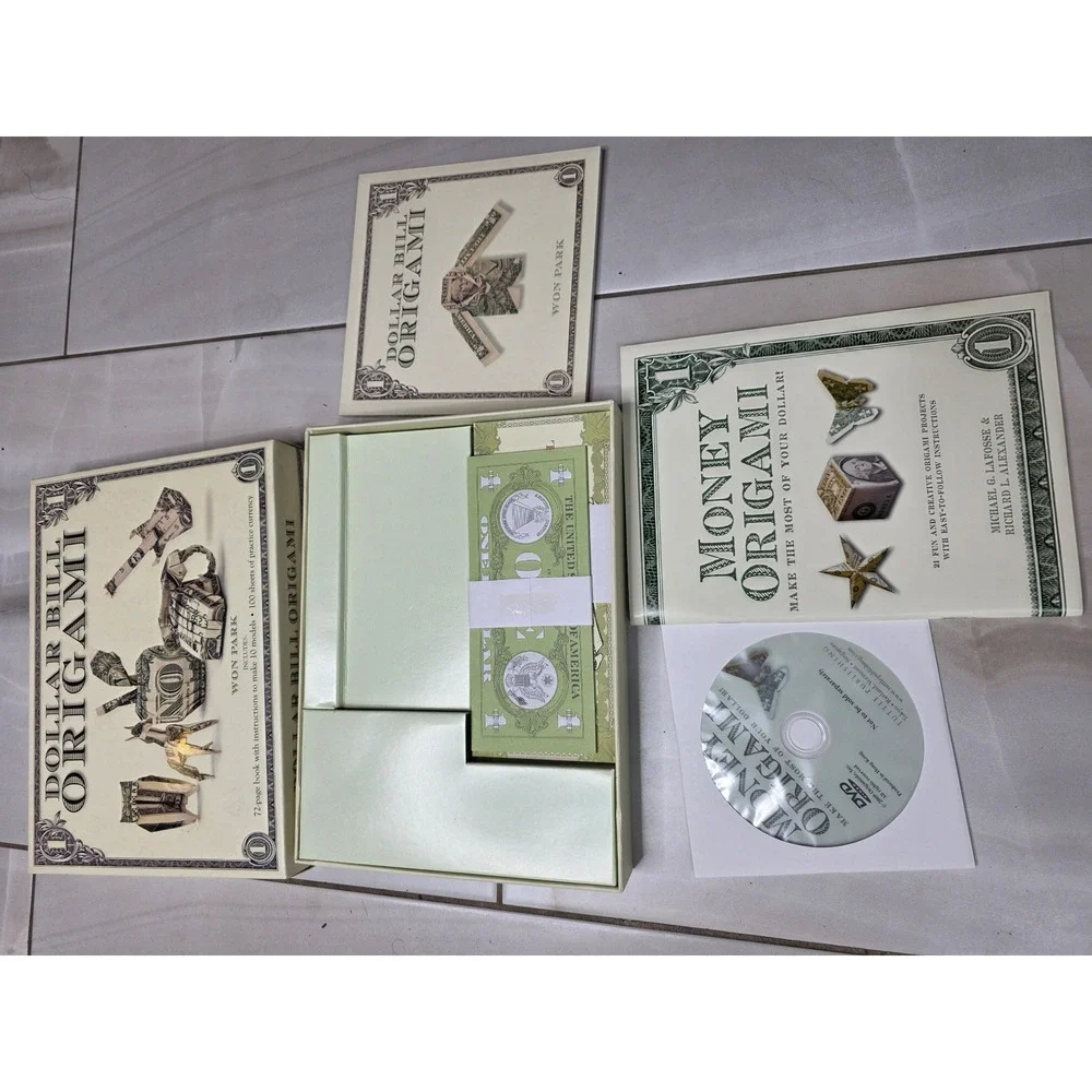 Dollar Bill Origami Kit Won Park 100 Practice Sheets & Money Origami DVD Book G3
